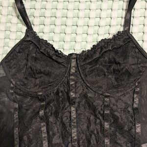 Black Lace Bustier Top